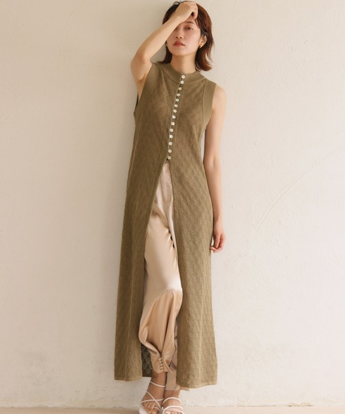 CLEIO（クレイオ）の「【CLEIO】前後2WAYクロシェ編みワンピース（ワンピース・レディース・アイボリー/パープル/カーキ/テラコッタ・FREE）」の16枚目の写真