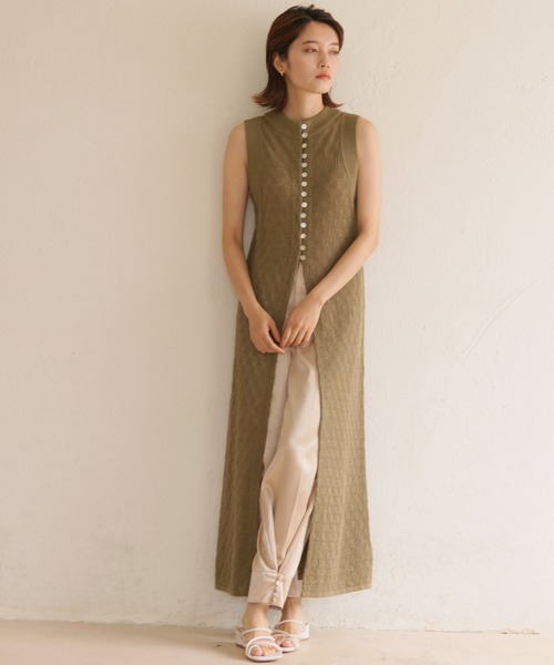 CLEIO（クレイオ）の「【CLEIO】前後2WAYクロシェ編みワンピース（ワンピース・レディース・アイボリー/パープル/カーキ/テラコッタ・FREE）」の17枚目の写真