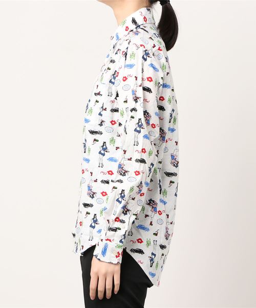 INNOCENT(イノセント)の「『made in japan』総柄 長袖シャツ(シャツ/ブラウス・レディース・ホワイト/ブラック・MEDIUM/LARGE)」の3枚目の写真