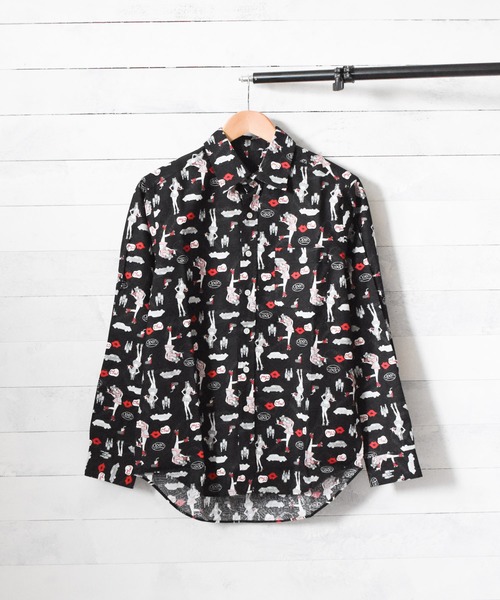 INNOCENT(イノセント)の「『made in japan』総柄 長袖シャツ(シャツ/ブラウス・レディース・ホワイト/ブラック・MEDIUM/LARGE)」の6枚目の写真