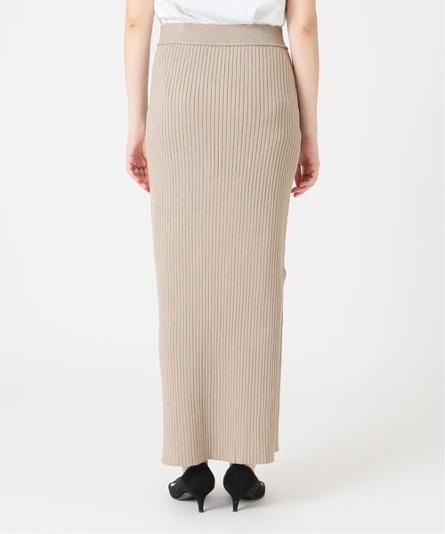 SLOBE IENA（スローブイエナ）の「リブニットロングスカート【手洗い可能】◆（スカート・レディース・ブラック/ベージュ/ネイビー・38/36）」の14枚目の写真