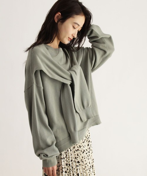 新品タグ付き OZOC ドッキングニット C4 OZOC ドッキングニット グレージュ 