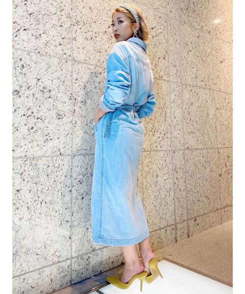 GYDA（ジェイダ）の「ウエストマークロングデニムコート（デニム