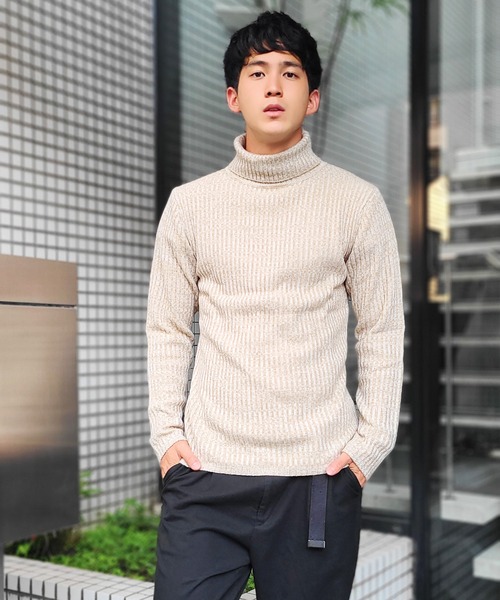 WESTSEA(ウエストシー)の「ウールミックス 2×2RIB 長袖 タートルネック リブニット(ニット/セーター・メンズ・ブラック/ベージュ系その他/オフホワイト/ブラック系その他/ブラック系その他2/グレー系その他・M/XL/L)」の8枚目の写真