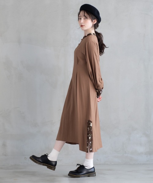 idem（イデム）の「Flower China Onepiece（ワンピース・レディース・ブラウン/グレイッシュブルー/ブラック・FREE）」の12枚目の写真