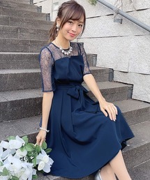 結婚式 ワンピースドレス ロング と 袖あり フィッシュテール フォーマル オケージョンドレス お呼ばれ 二次会 成人式