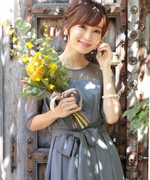 結婚式 ワンピースドレス ロング と 袖あり フィッシュテール フォーマル オケージョンドレス お呼ばれ 二次会 成人式