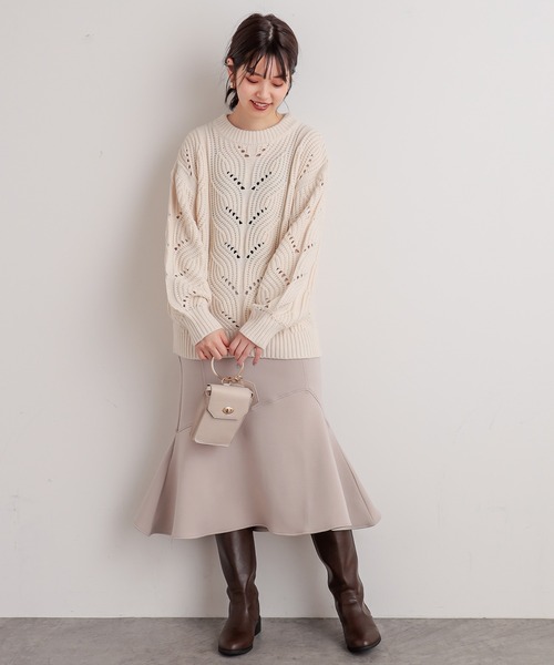 natural couture（ナチュラルクチュール）の「マシュマロマーメイドスカート（スカート・レディース・ミント/ピンク/ライトベージュ/アイボリー/ブラック・FREE）」の17枚目の写真