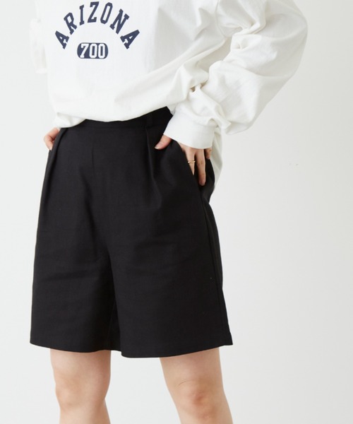 Auntie Rosa Holiday（アンティローザホリデー）の「リネンハーフパンツ（その他パンツ・レディース・カーキ/ブラック/ナチュラル/ブルー・FREE）」の2枚目の写真