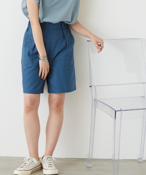 Auntie Rosa Holiday（アンティローザホリデー）の「リネンハーフパンツ（その他パンツ・レディース・カーキ/ブラック/ナチュラル/ブルー・FREE）」の9枚目の写真