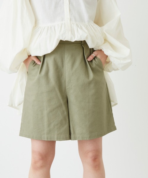 Auntie Rosa Holiday（アンティローザホリデー）の「リネンハーフパンツ（その他パンツ・レディース・カーキ/ブラック/ナチュラル/ブルー・FREE）」の12枚目の写真