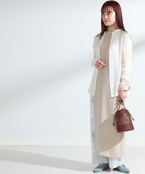 Ray BEAMS（レイビームス）の「Ray BEAMS / サテン ワッシャー スリーブ ブラウス（シャツ/ブラウス・レディース・オフホワイト/ブラック・ONE SIZE）」の5枚目の写真