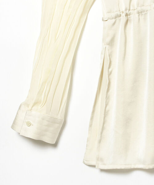 Ray BEAMS（レイビームス）の「Ray BEAMS / サテン ワッシャー スリーブ ブラウス（シャツ/ブラウス・レディース・オフホワイト/ブラック・ONE SIZE）」の8枚目の写真