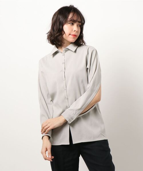 STYLEBLOCK(スタイルブロック)の「起毛スリットスリーブブラウス(シャツ/ブラウス・レディース・ピンク/ライトグレー/ライトベージュ/ブルー/グリーン系その他・M)」の8枚目の写真