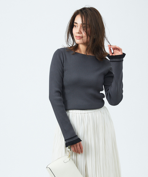 qualite（カリテ）の「バイカラースリーブニット（ニット/セーター