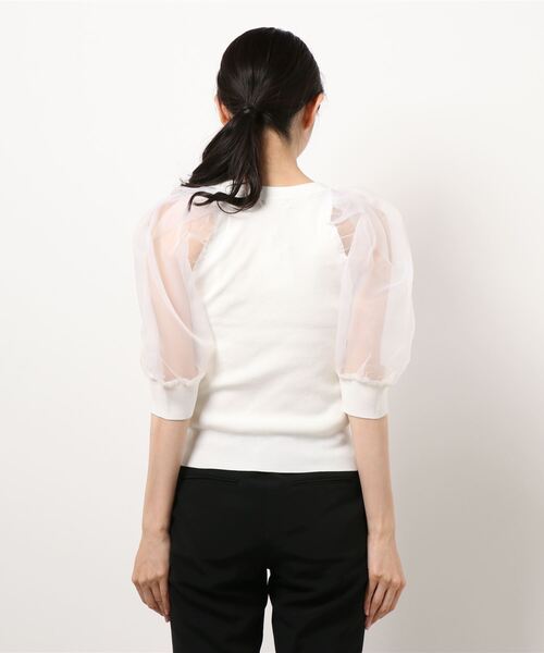 MIIA(ミーア)の「袖シアーニット(ニット/セーター・レディース・ブラック/ブルー/オフホワイト・FREE)」の13枚目の写真