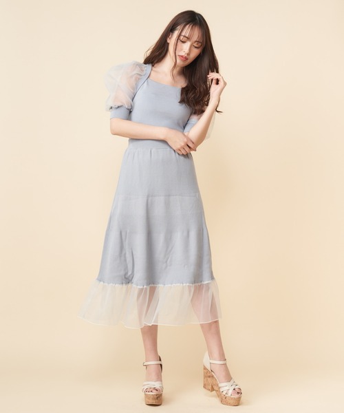 MIIA(ミーア)の「袖シアーニット(ニット/セーター・レディース・ブラック/ブルー/オフホワイト・FREE)」の5枚目の写真