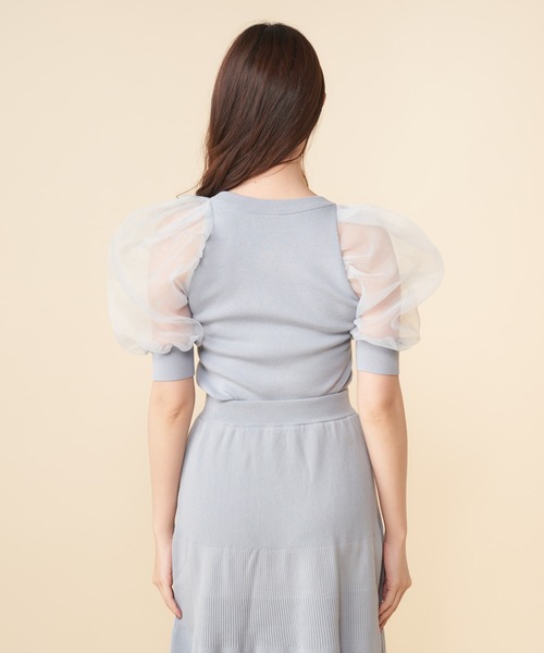 MIIA(ミーア)の「袖シアーニット(ニット/セーター・レディース・ブラック/ブルー/オフホワイト・FREE)」の16枚目の写真