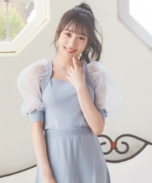 MIIA(ミーア)の「袖シアーニット(ニット/セーター・レディース・ブラック/ブルー/オフホワイト・FREE)」の17枚目の写真