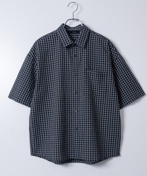 【a】ルーズサイズ ミニチェック 半袖シャツ