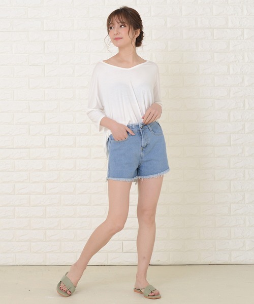 LAGUA GEM | FRINGE LACE UP ショートパンツ (ショートパンツ