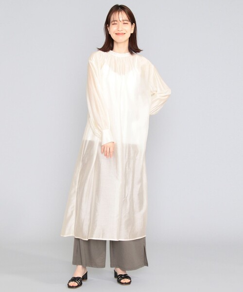 SHARE PARK（シェアパーク）の「【洗える】シアシェリシフォンワンピース（ワンピース・レディース・ライトグレー系/アイボリー系/サックスブルー系・1）」の5枚目の写真