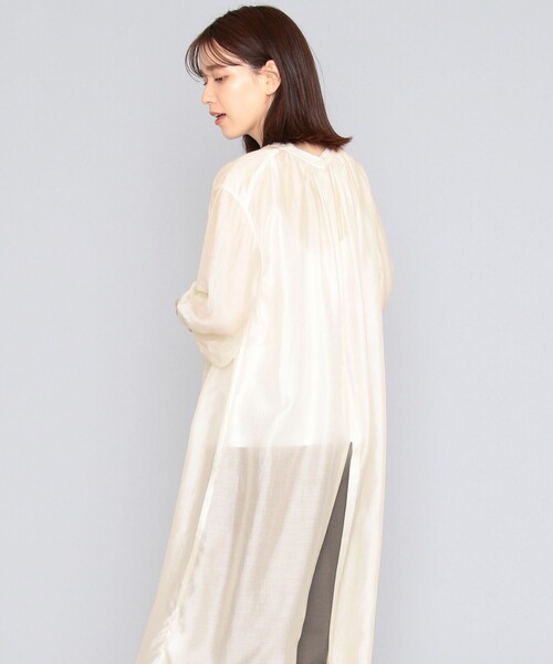 SHARE PARK（シェアパーク）の「【洗える】シアシェリシフォンワンピース（ワンピース・レディース・ライトグレー系/アイボリー系/サックスブルー系・1）」の6枚目の写真