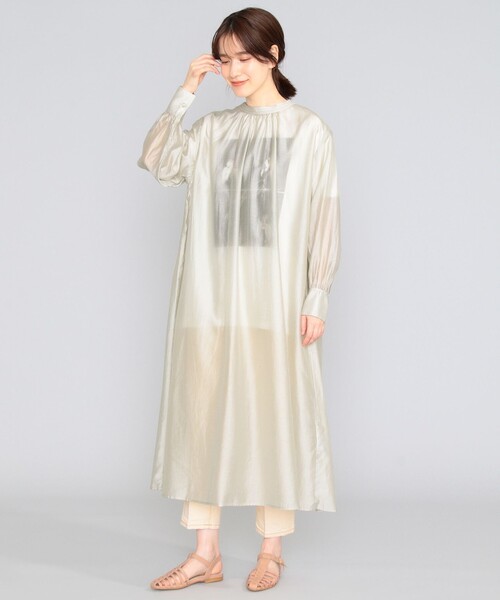 SHARE PARK（シェアパーク）の「【洗える】シアシェリシフォンワンピース（ワンピース・レディース・ライトグレー系/アイボリー系/サックスブルー系・1）」の9枚目の写真