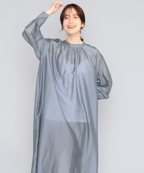 SHARE PARK（シェアパーク）の「【洗える】シアシェリシフォンワンピース（ワンピース・レディース・ライトグレー系/アイボリー系/サックスブルー系・1）」の13枚目の写真