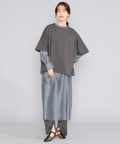 SHARE PARK（シェアパーク）の「【洗える】シアシェリシフォンワンピース（ワンピース・レディース・ライトグレー系/アイボリー系/サックスブルー系・1）」の18枚目の写真