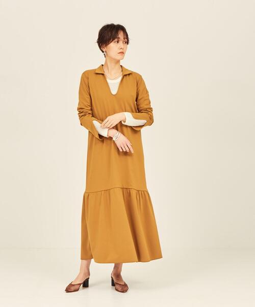 BRACTMENT(ブラクトメント)の「『BRACTMENT(ブラクトメント)』 BM 襟付き ティアードワンピース(ワンピース・レディース・ダークグレー/モカ・FREE)」の10枚目の写真