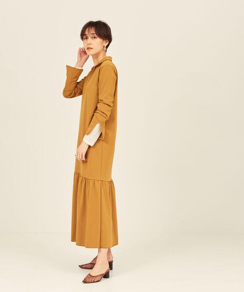 BRACTMENT(ブラクトメント)の「『BRACTMENT(ブラクトメント)』 BM 襟付き ティアードワンピース(ワンピース・レディース・ダークグレー/モカ・FREE)」の11枚目の写真