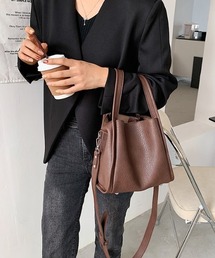 MKT | スクエア エコレザーショルダーバッグ/ハンドバッグ(ショルダーバッグ)