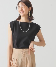 BEAMS LIGHTS | BEAMS LIGHTS / 天竺 コットン ショルダー ギャザー ノースリーブ カットソー(Tシャツ/カットソー)