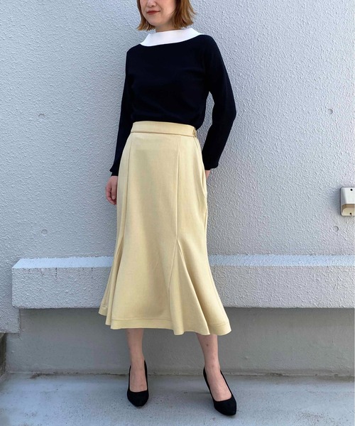 PICCIN（ピッチン）の「ラメメランジリネンライクミディスカート（スカート・レディース・ベージュ/グリーン/ブルー/マスタード・M）」の16枚目の写真