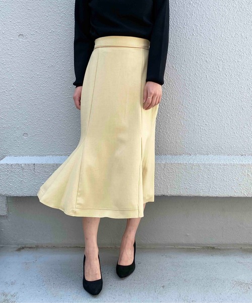 PICCIN（ピッチン）の「ラメメランジリネンライクミディスカート（スカート・レディース・ベージュ/グリーン/ブルー/マスタード・M）」の13枚目の写真