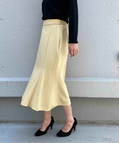 PICCIN（ピッチン）の「ラメメランジリネンライクミディスカート（スカート・レディース・ベージュ/グリーン/ブルー/マスタード・M）」の14枚目の写真