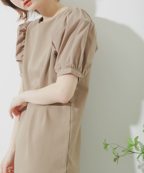 SENSE OF PLACE by URBAN RESEARCH（センスオブプレイスバイアーバンリサーチ）の「ボリュームスリーブドッキングワンピース（ワンピース・レディース・ライトブルー/ブラック/モカ・ONE）」の2枚目の写真