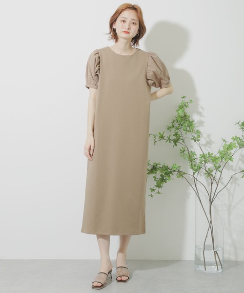 SENSE OF PLACE by URBAN RESEARCH（センスオブプレイスバイアーバンリサーチ）の「ボリュームスリーブドッキングワンピース（ワンピース・レディース・ライトブルー/ブラック/モカ・ONE）」の5枚目の写真