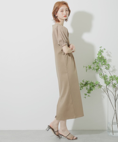 SENSE OF PLACE by URBAN RESEARCH（センスオブプレイスバイアーバンリサーチ）の「ボリュームスリーブドッキングワンピース（ワンピース・レディース・ライトブルー/ブラック/モカ・ONE）」の8枚目の写真