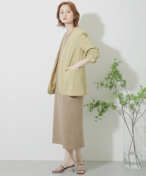 SENSE OF PLACE by URBAN RESEARCH（センスオブプレイスバイアーバンリサーチ）の「ボリュームスリーブドッキングワンピース（ワンピース・レディース・ライトブルー/ブラック/モカ・ONE）」の12枚目の写真