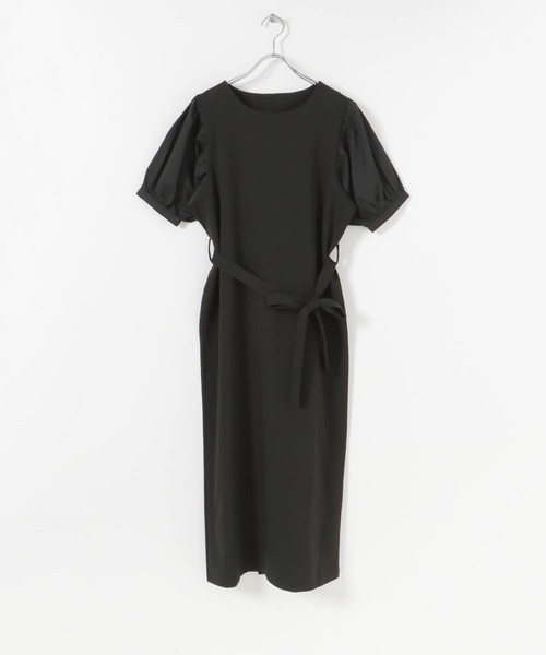 SENSE OF PLACE by URBAN RESEARCH（センスオブプレイスバイアーバンリサーチ）の「ボリュームスリーブドッキングワンピース（ワンピース・レディース・ライトブルー/ブラック/モカ・ONE）」の16枚目の写真