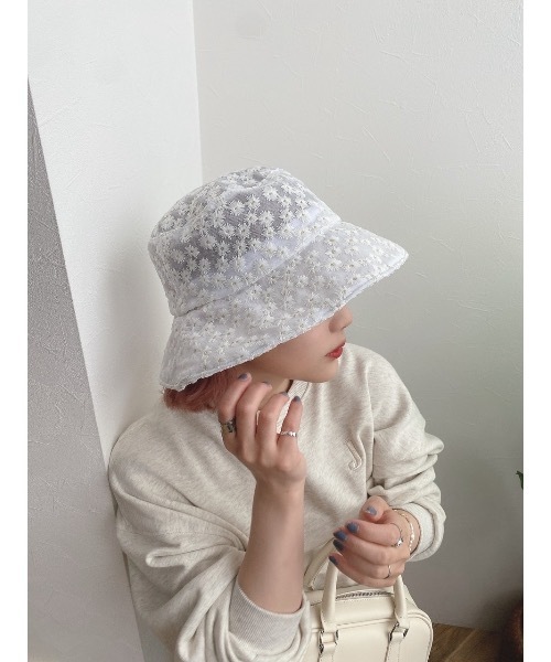 JUMELLE（ジュメロ）の「レースフラワーハット（ハット・レディース・ホワイト・FREE）」の12枚目の写真