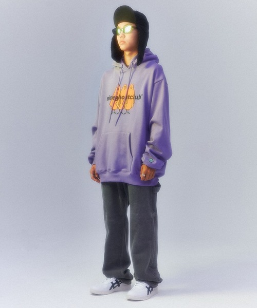 NICE GHOST CLUB(ナイスゴーストクラブ)の「『NICE GHOST CLUB/ナイスゴーストクラブ』3 GHOST LOGO HOODIE/ゴースト ロゴフーディー(パーカー・レディース・パープル・M/L)」の5枚目の写真