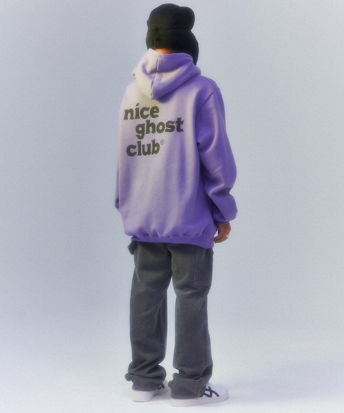 NICE GHOST CLUB(ナイスゴーストクラブ)の「『NICE GHOST CLUB/ナイスゴーストクラブ』3 GHOST LOGO HOODIE/ゴースト ロゴフーディー(パーカー・レディース・パープル・M/L)」の7枚目の写真