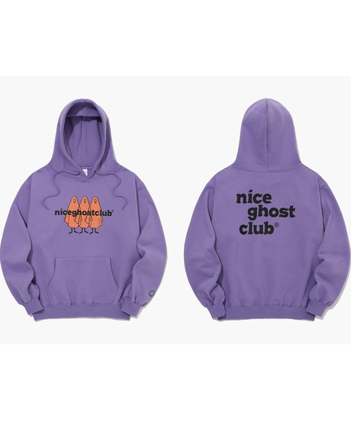 NICE GHOST CLUB(ナイスゴーストクラブ)の「『NICE GHOST CLUB/ナイスゴーストクラブ』3 GHOST LOGO HOODIE/ゴースト ロゴフーディー(パーカー・レディース・パープル・M/L)」の9枚目の写真