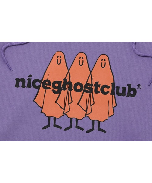 NICE GHOST CLUB(ナイスゴーストクラブ)の「『NICE GHOST CLUB/ナイスゴーストクラブ』3 GHOST LOGO HOODIE/ゴースト ロゴフーディー(パーカー・レディース・パープル・M/L)」の6枚目の写真