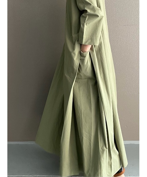 BEARDSLEY（ビアズリー）の「サイドボックスタックワンピース（ワンピース・レディース・カーキ/ブルー・FREE）」の18枚目の写真