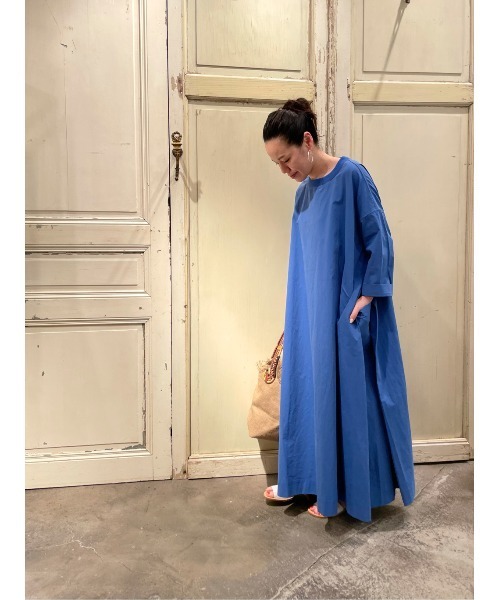 BEARDSLEY（ビアズリー）の「サイドボックスタックワンピース（ワンピース・レディース・カーキ/ブルー・FREE）」の9枚目の写真