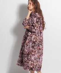 【ichi(イチ)】ペイントフラワー柄ワンピース